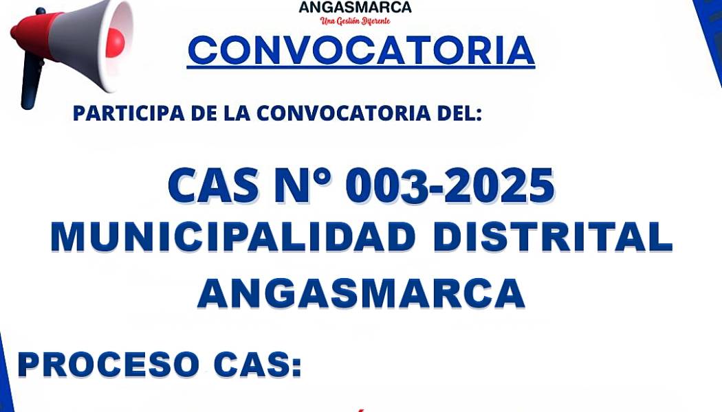 CONVOCATORIA CAS - 003-2025-MDA